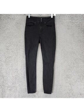 HT Denim Jeans Womens 5 Black Stretch Denim Hi Rise Super Skinny